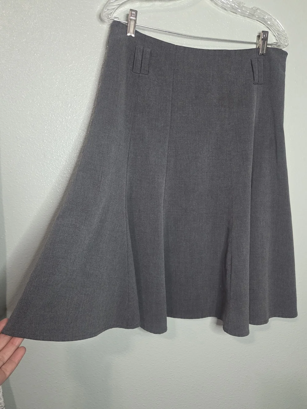 Dressbarn Womans Gray Paneled A-Line Flare Career Skirt - Size 10 - Picture 3 of 8